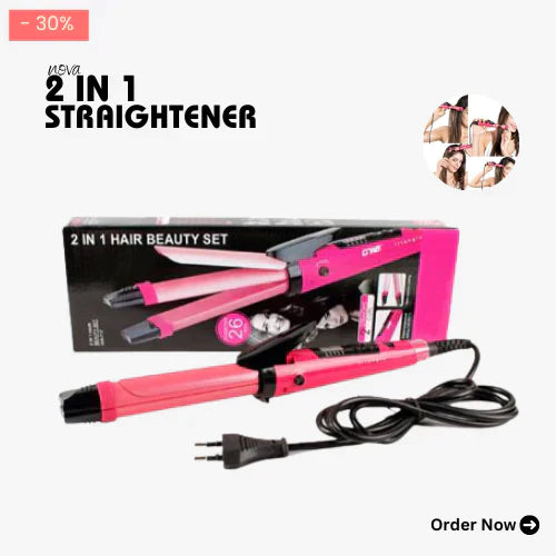 Nova 2 In 1 Hair Curler & Straightener